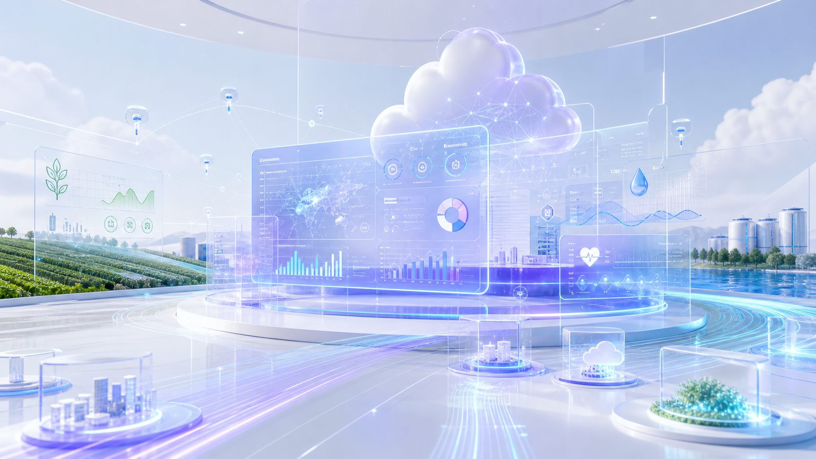 Interface cloud futuriste Smart Digital Systems